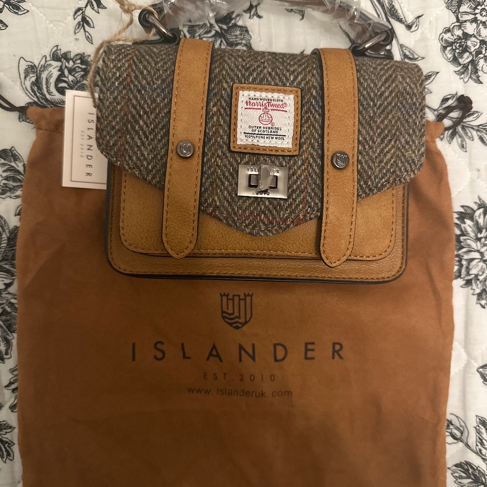 Islander Mini Satchel in Tan and Tweed